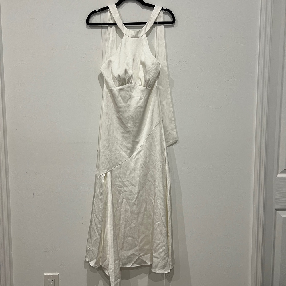 Aidan Mattox Asymmetrical White Dress
